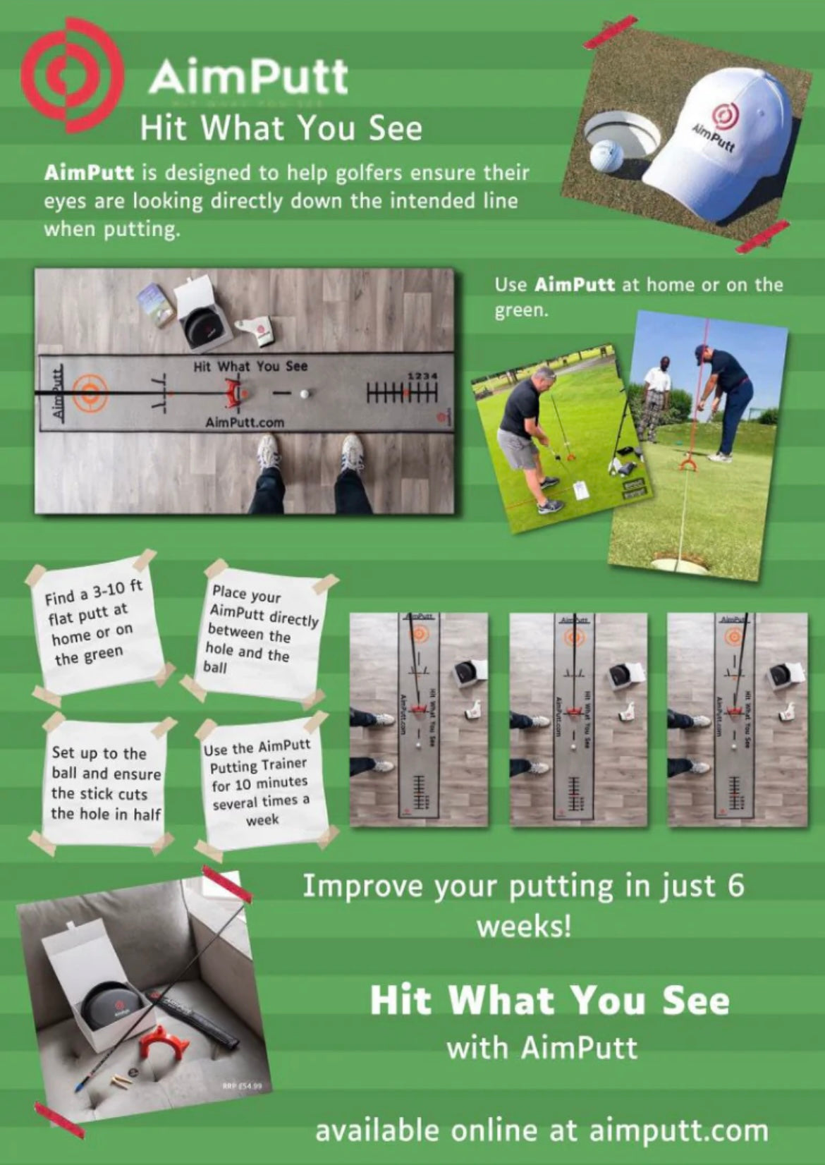 The Aimputt Trainer and The Golf Worm package.