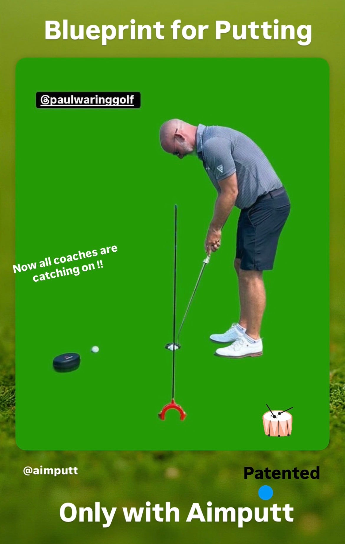Aimputt Training Aid bundle with Golf Worm and Stick Cover !rrp £130